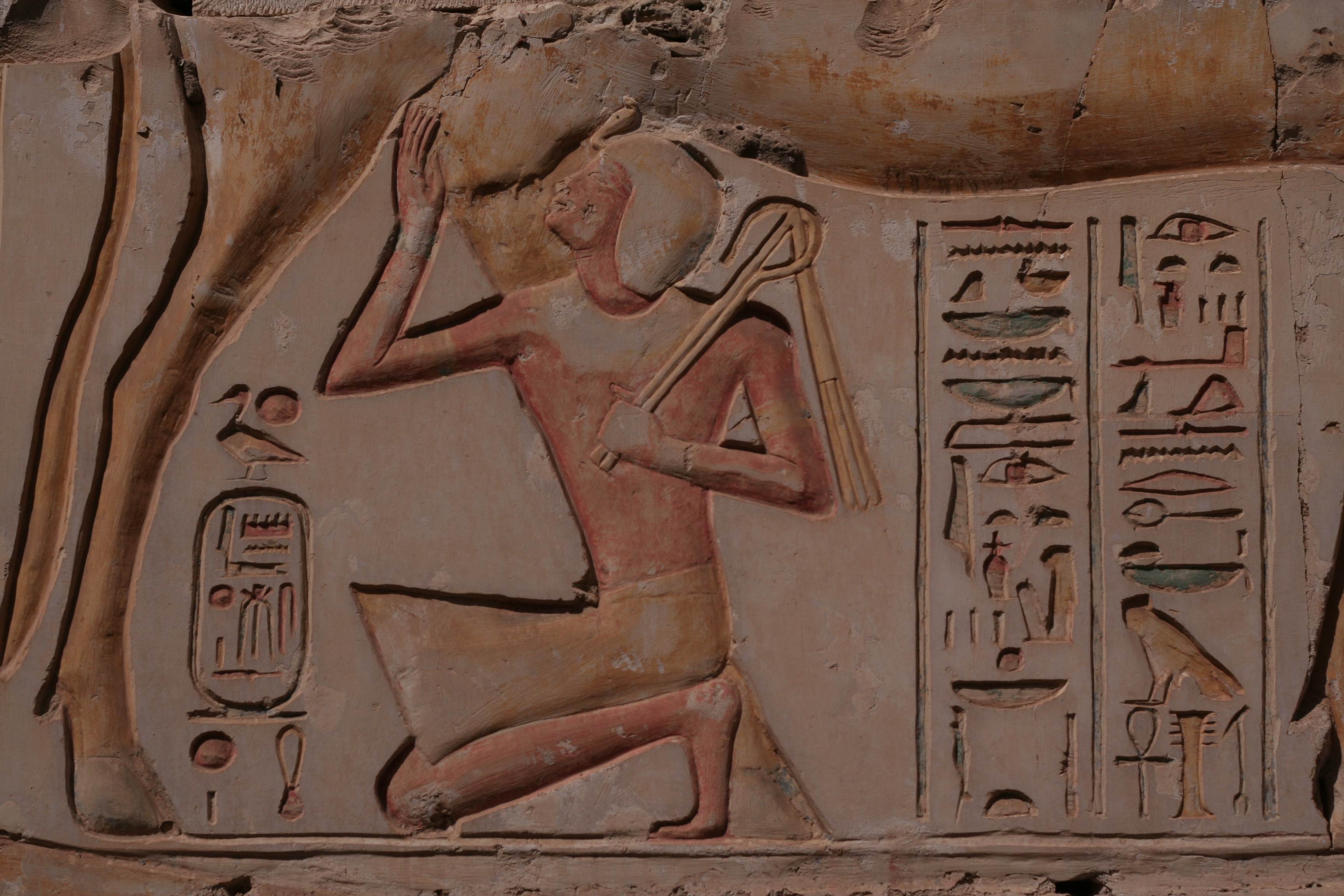 Hathor säugt Ramses II., Abydos, Ramses-Tempel, Foto: H. Wodtke